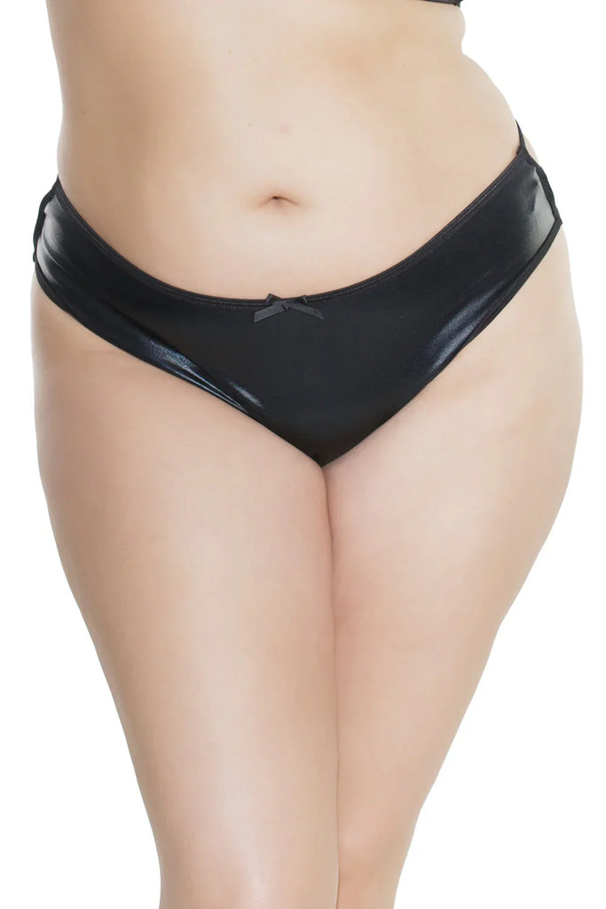 Coquette 7244X Plus Wetlook Thong With Strappy Detail
