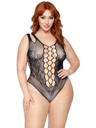 Leg Avenue 81641X Seamless Net And Lace Bodysuit