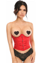 Daisy LV-1171 Red Satin Open Bust Underwire Short Underbust Corset