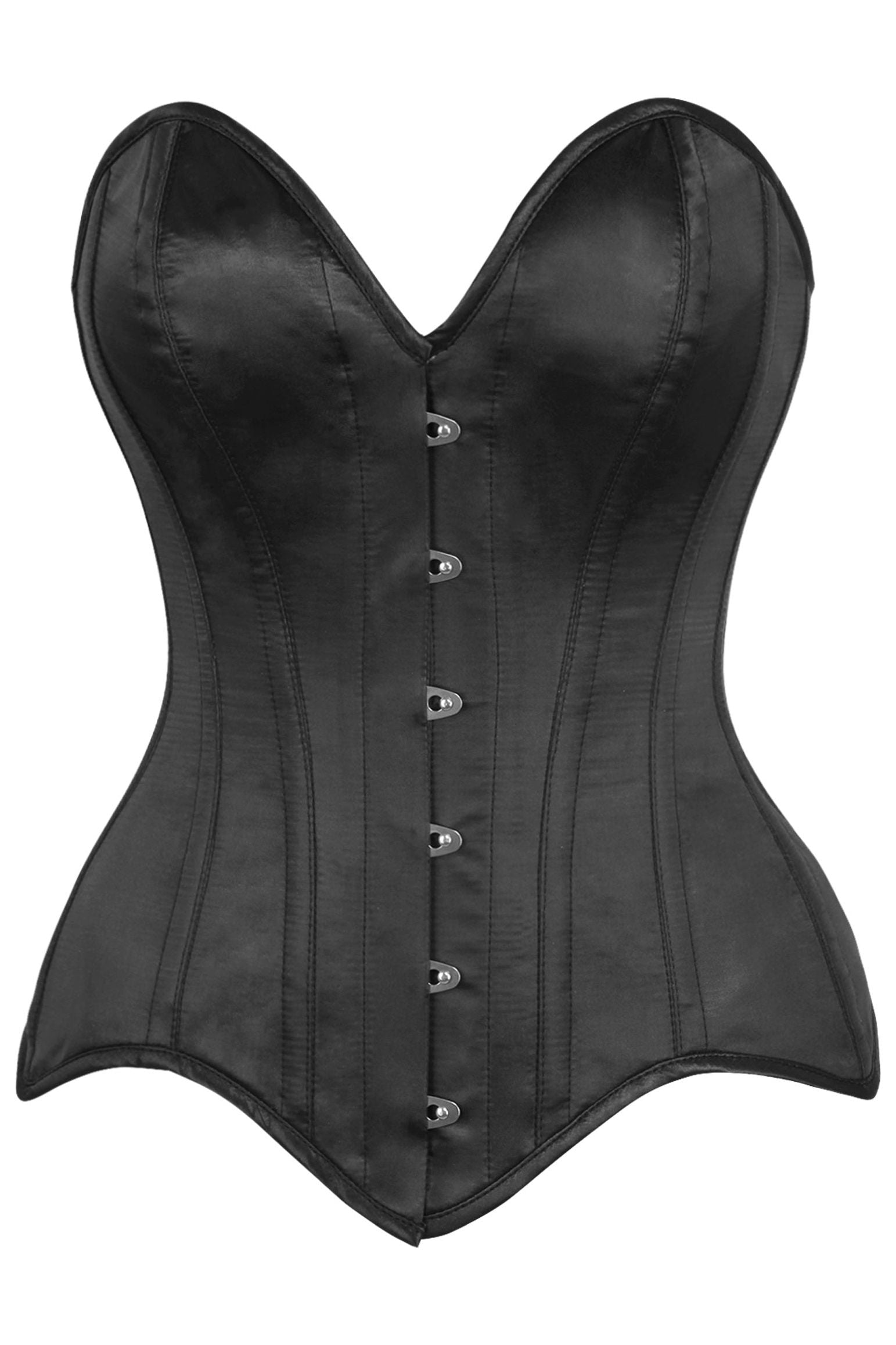 Daisy TD-165 Black Satin Steel Boned Overbust Corset