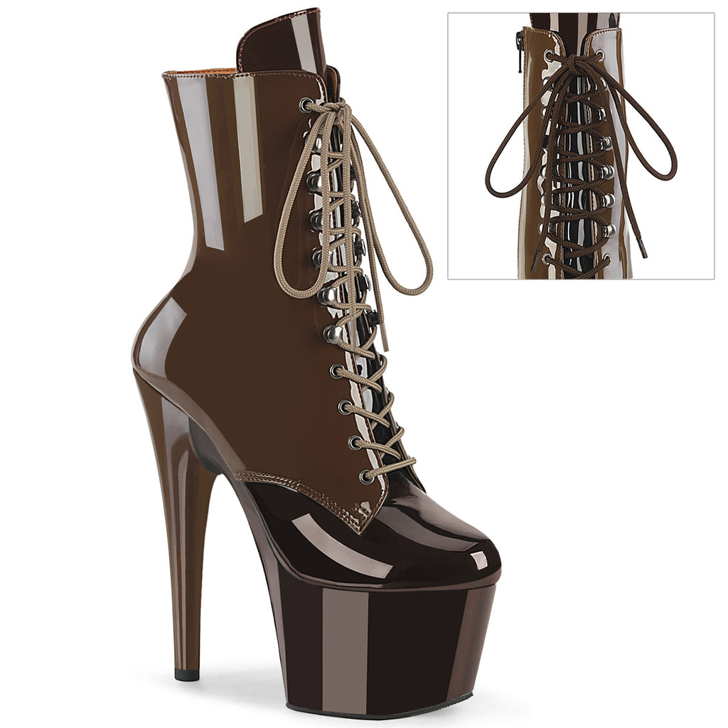 Pleaser Adore-1020DC Two Tone Lace-Up Front Ankle Boot