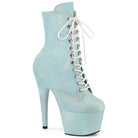 Pleaser Adore-1020SDG Lace-Up Front Glittery Ankle Boot