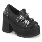 Demonia Assault-38 Cleated Platform Loafer W/Skull Buckles