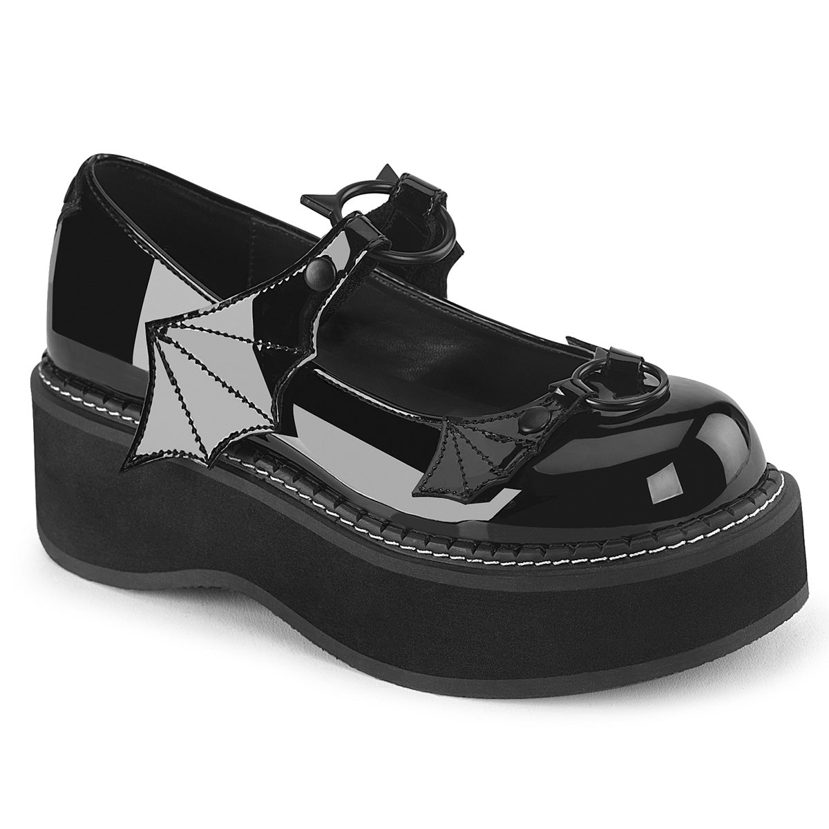 Demonia Emily-23 Platform Maryjane W/Batwing Strap