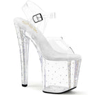 Pleaser Enchant-708RS-01 Prismatic Linear Design Ankle Strap Sandal