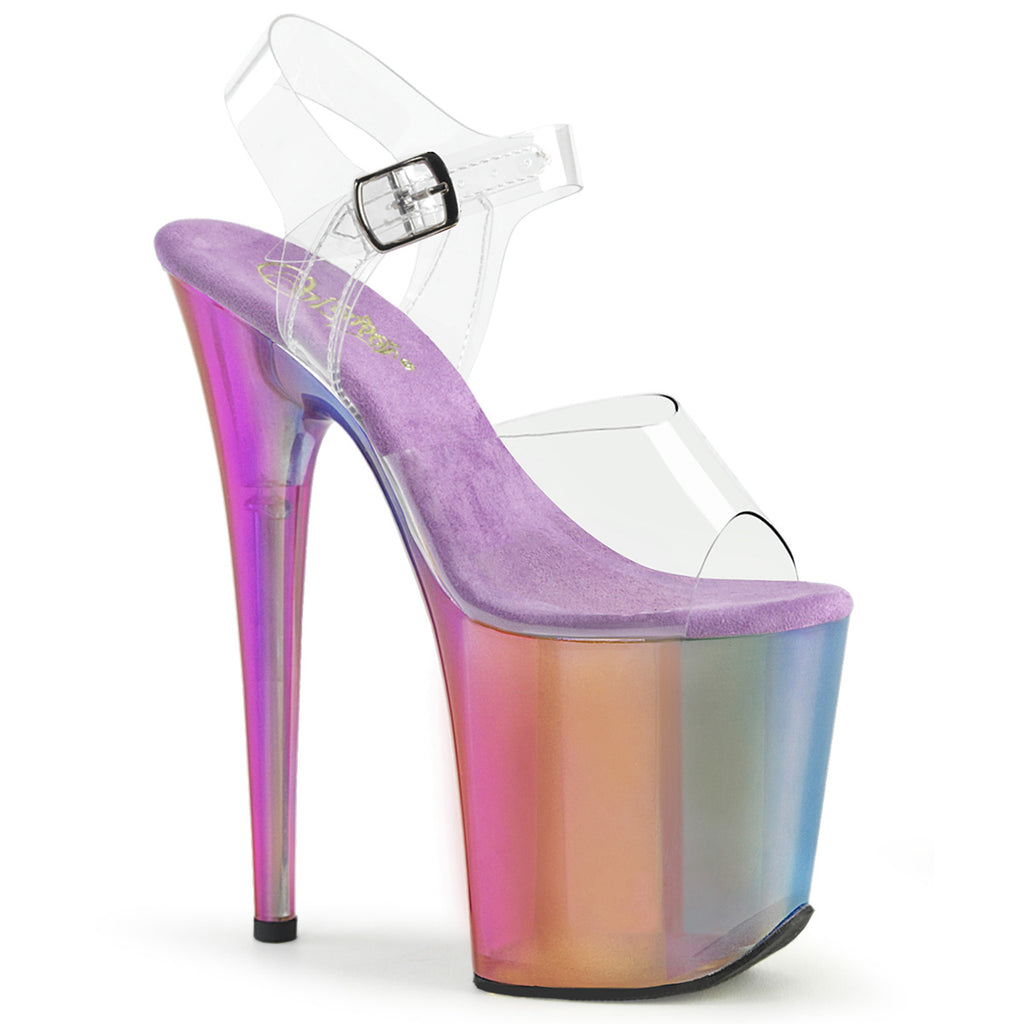 Pleaser Flamingo-808RMT Rainbow Tinted Ankle Strap Sandal