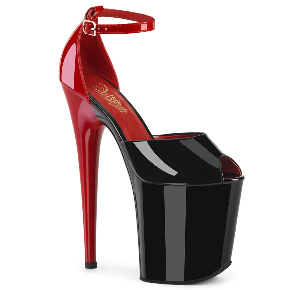 Pleaser Flamingo-868 Two Tone Peep Toe Ankle Strap Sandal