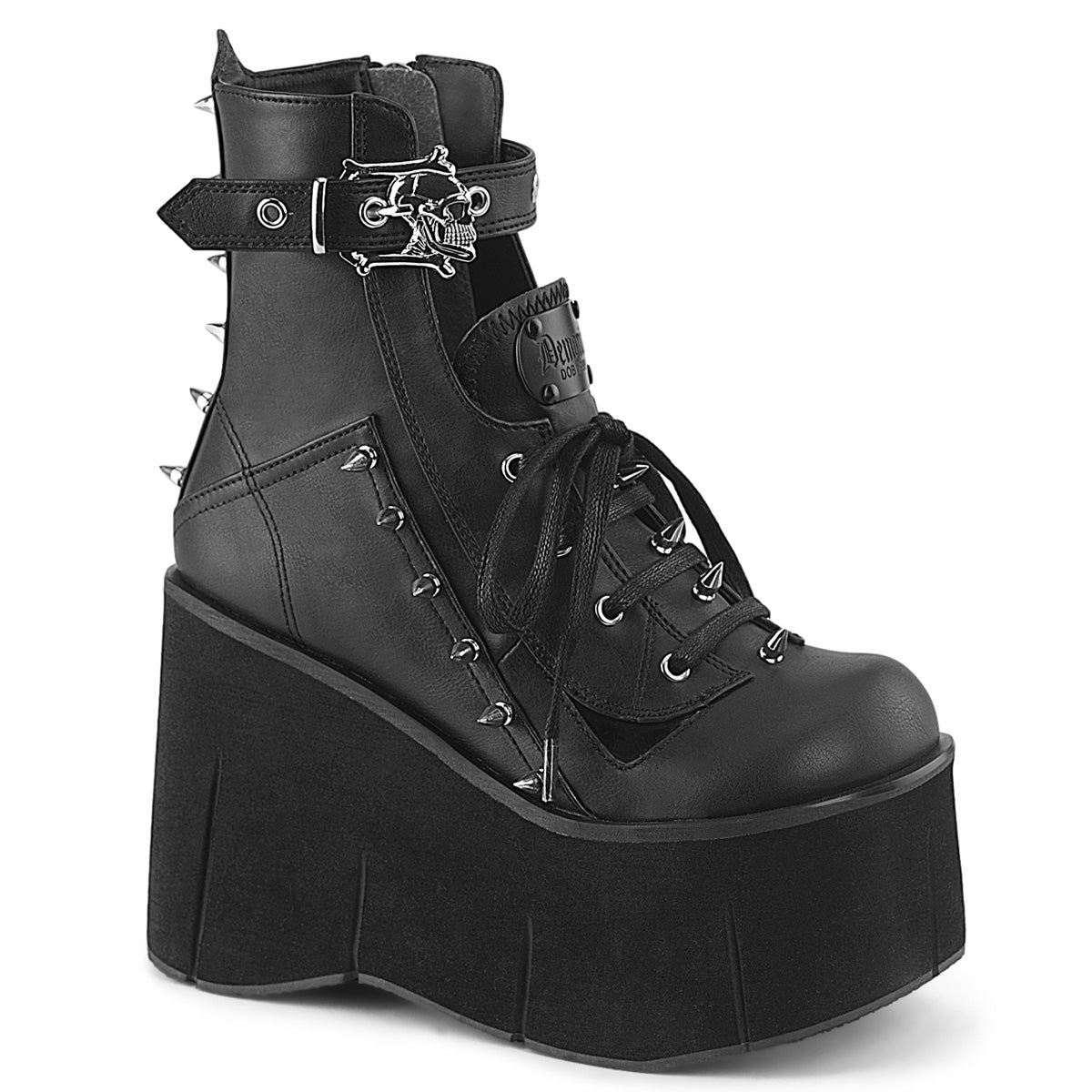 Demonia Kera-150 Skull Buckle Strap Ankle Boot