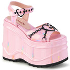 Demonia Wave-09 Wedge Platform W/Heart Buckle