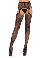 Leg Avenue  Floral Lace Stockings W/Attached Garter Belt  1082