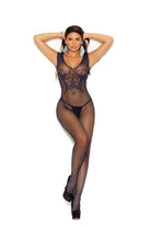 Elegant Moments Fishnet Bodystocking With Butterfly Design And Open Crotch EM12071