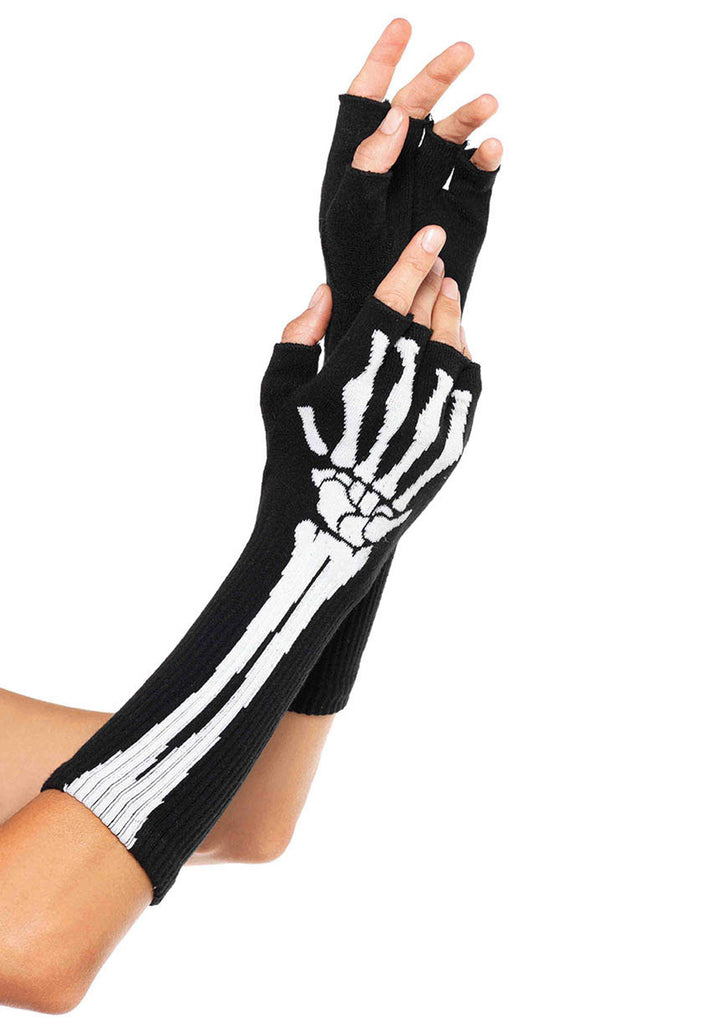 Leg Avenue  Skeleton Fingerless Gloves  2144