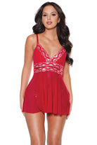 Coquette 22301 Babydoll With Rhinestone Elastic Front Waist Detail