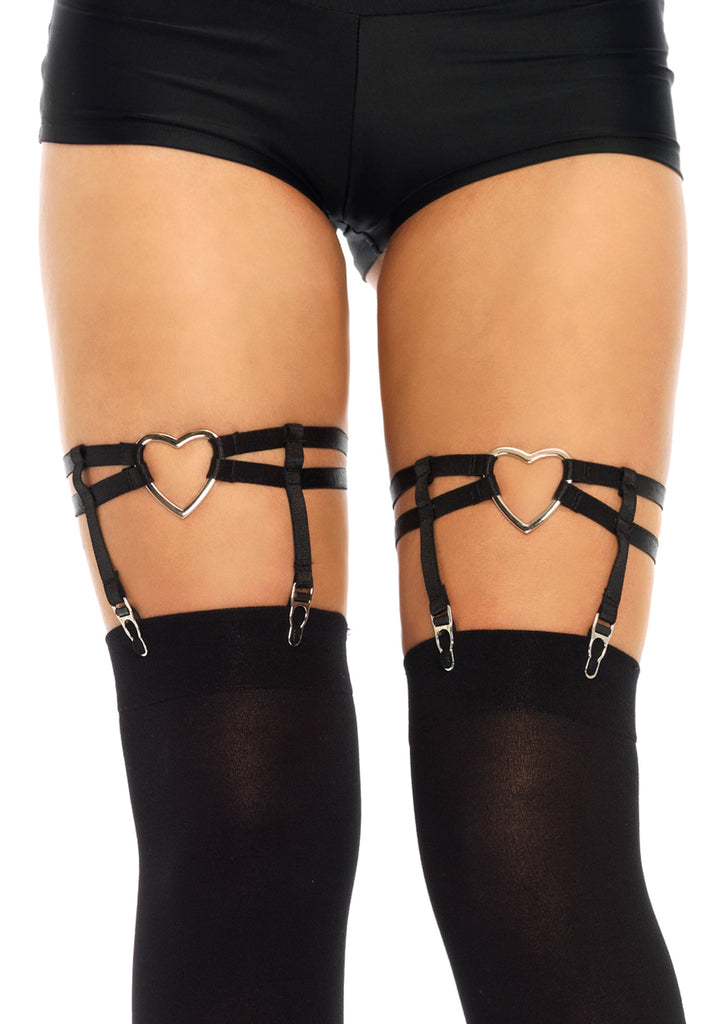 Leg Avenue  Dual Strap Elastic Garter Suspender With Heart  2332