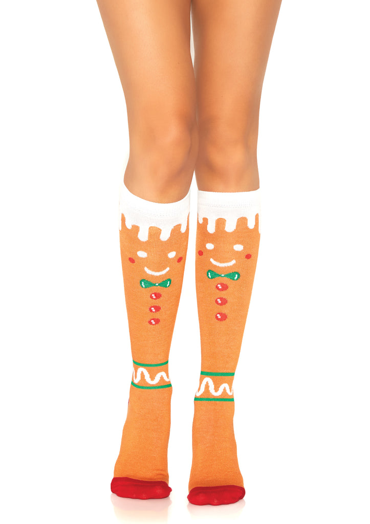 Leg Avenue  Gingerbread Man Knee High Socks  5611