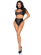 Leg Avenue  Net Keyhole Halter To Set  81632