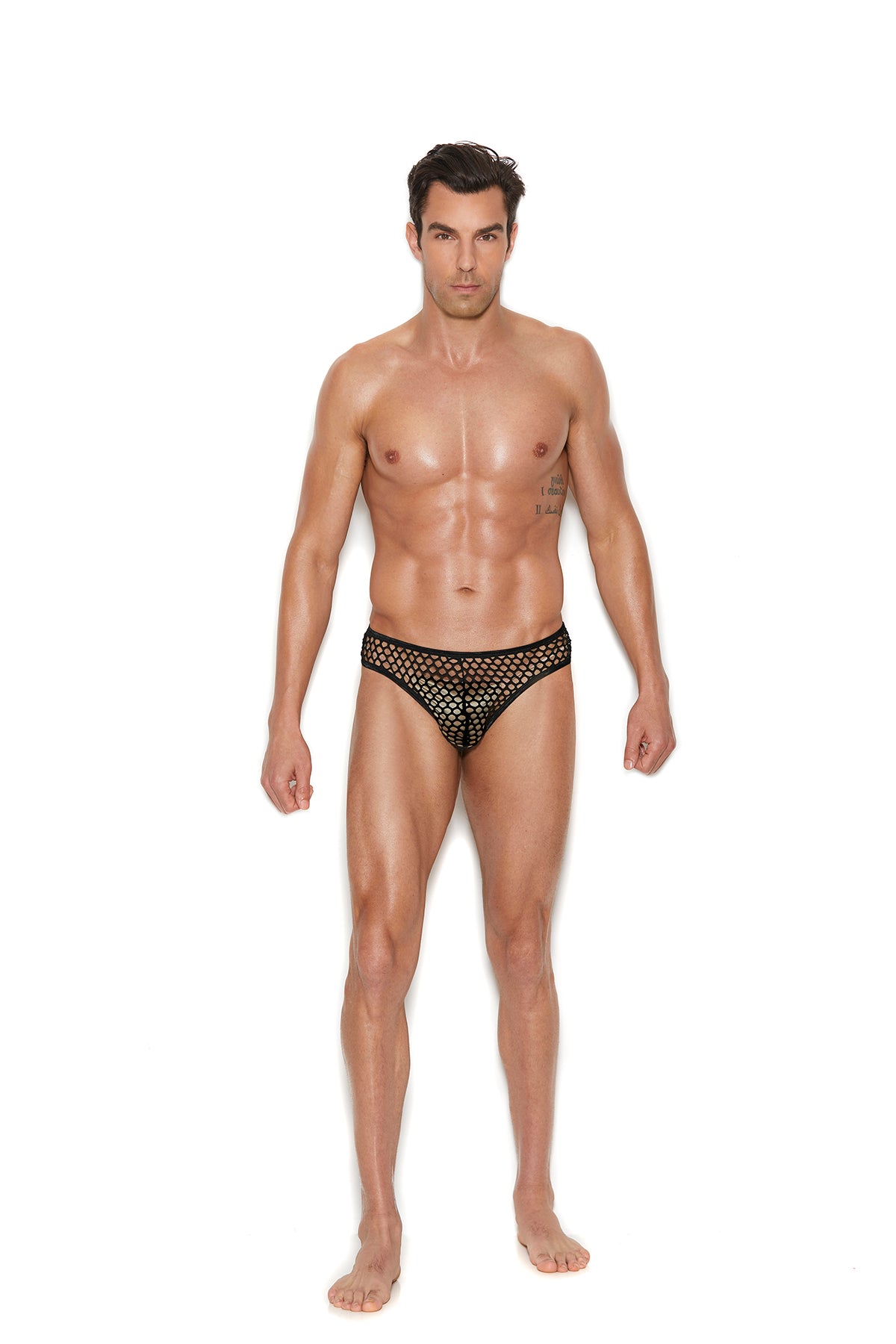 Elegant Moments Mens Fishnet Thong Back Brief