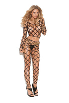 Elegant Moments Diamond Net Long Sleeve Cami Top And Leggings EM8737