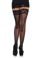 Leg Avenue  Stay Up Lace Top Sheer Thigh Hi Stockings  9098