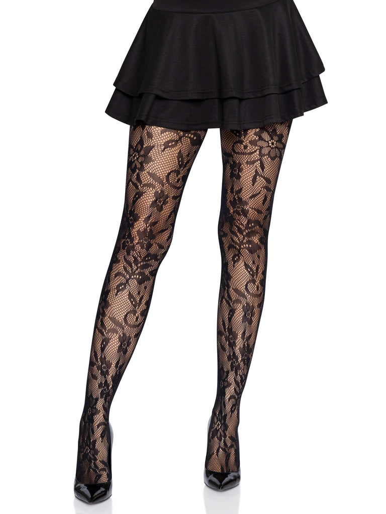 Leg Avenue 9727 Seamless Floral Lace Tights