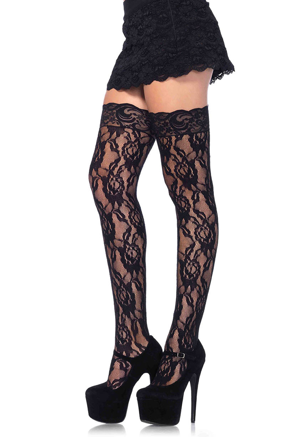 Leg Avenue  Floral Lace Thigh Hi W/Lace Tops  9762