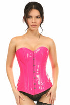 Daisy Hot Pink Patent Overbust Corset LV-1294