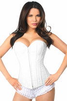 Daisy White Lace Overbust Corset w/Zipper LV-69