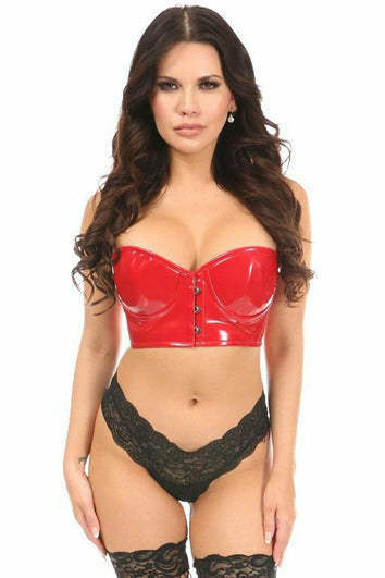 Daisy Red Patent PVC Underwire Short Bustier LV-867