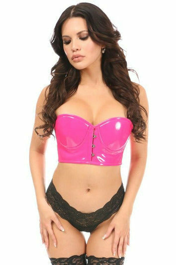 Daisy Hot Pink Patent PVC Underwire Short Bustier LV-915