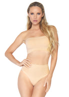 Leg Avenue  Seamless Microfiber Ribbed Bandeau Top & Brief  NK003