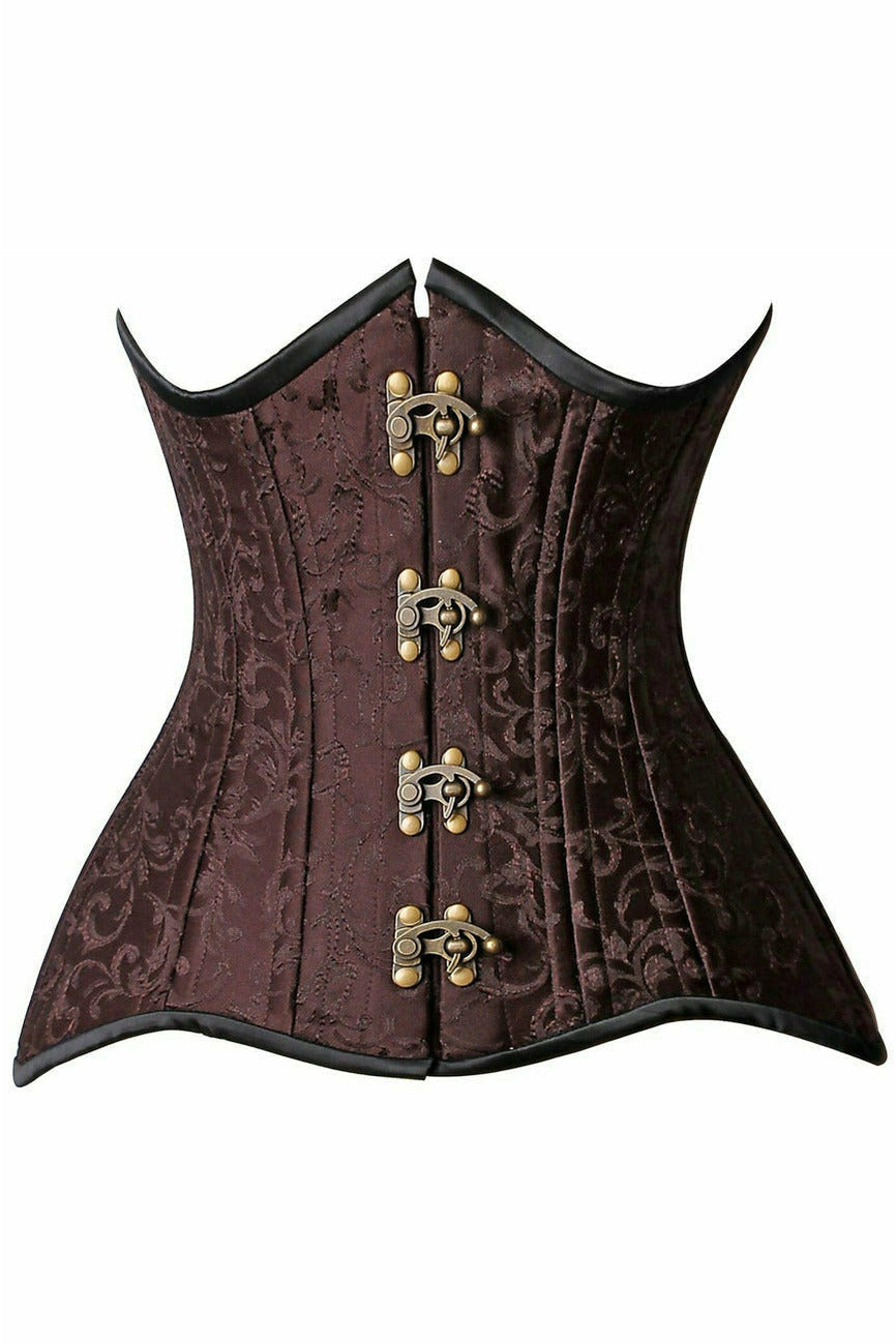 Daisy CURVY Brocade Double Steel Boned Under Bust Corset TD-1203