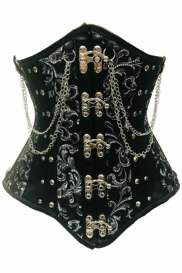 Daisy Steel Boned Underbust Corset w/Chains and Clasps TD-1833