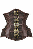 Daisy Brown Brocade Steampunk Steel Boned Underbust Corset