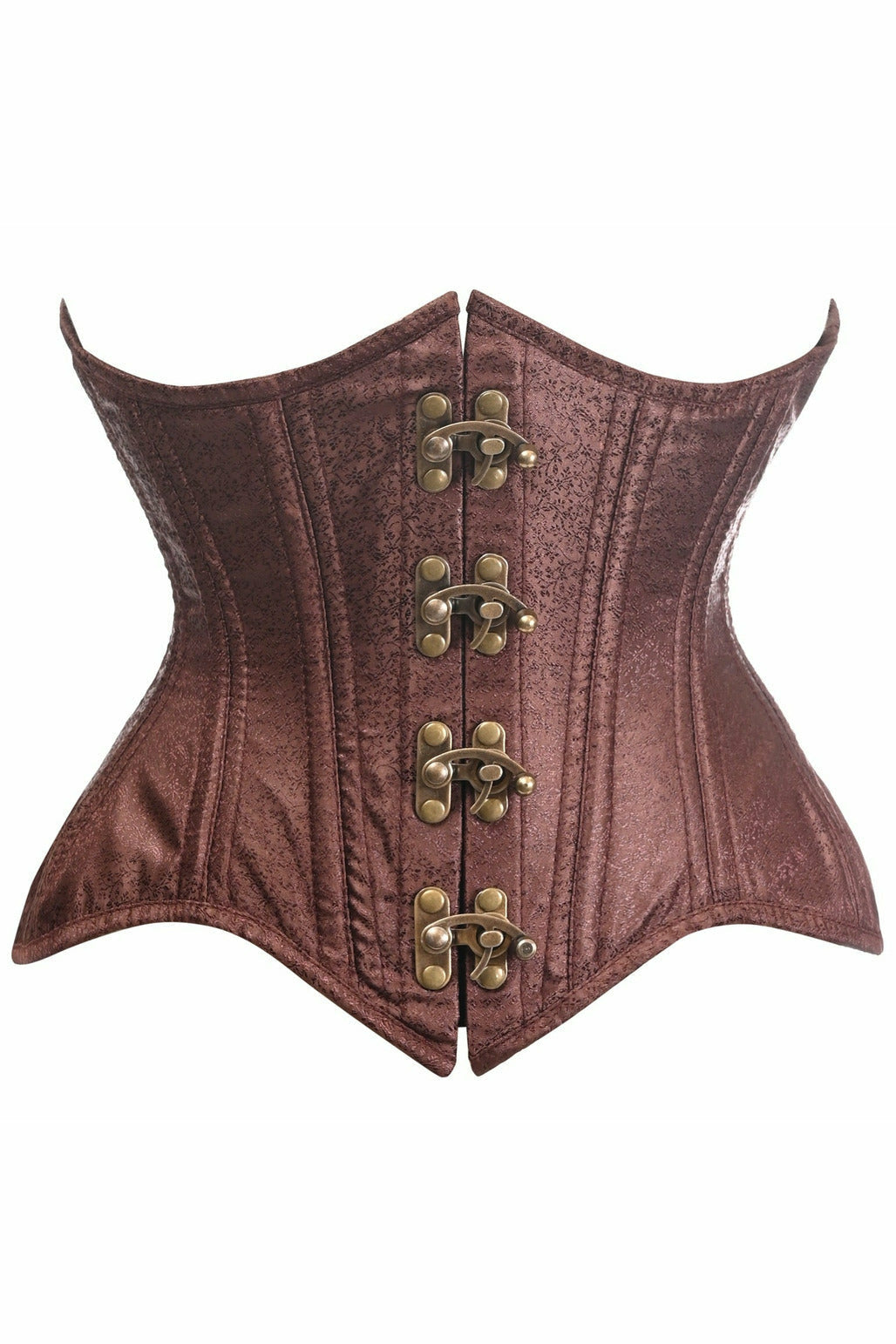 Daisy Double Steel Boned Brown Brocade Curvy Underbust Corset