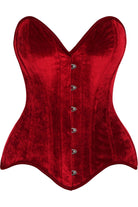 Daisy TD-187 Dark Red Velvet Steel Boned Overbust Corset