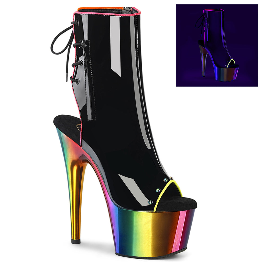 Pleaser Adore-1018RC-02 Open Toe/Heel Ankle Boot