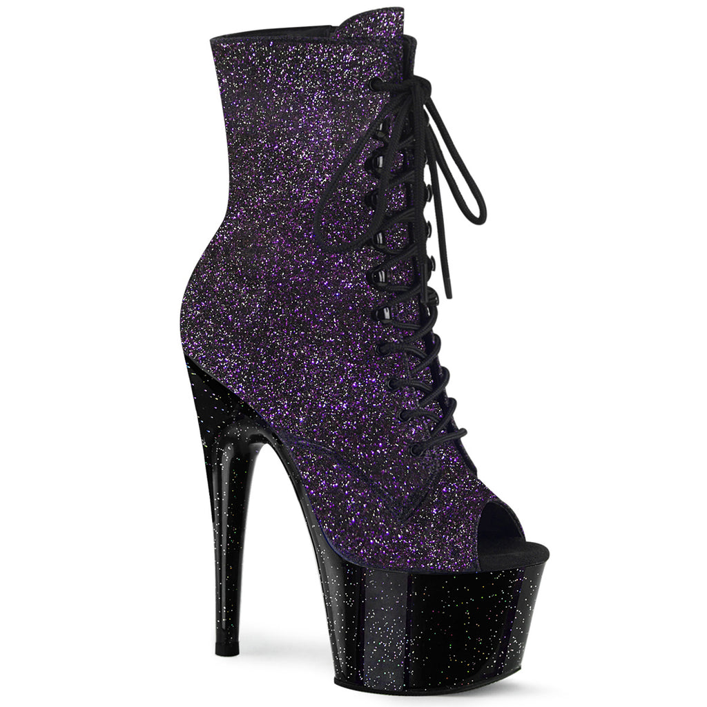 Pleaser Adore-1021MG Peep Toe Lace-Up Ankle Boot