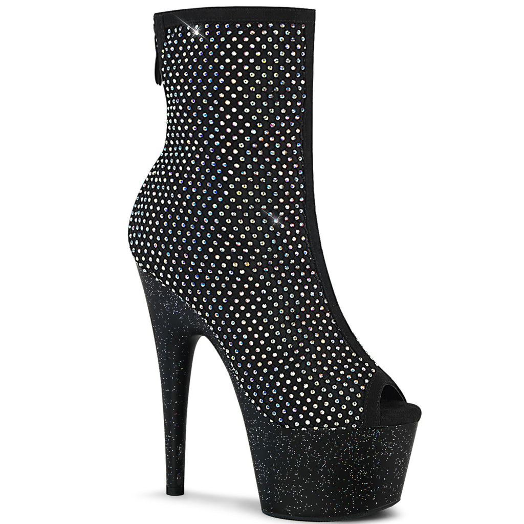 Pleaser Adore-1031GM Peep Toe Ankle Boot