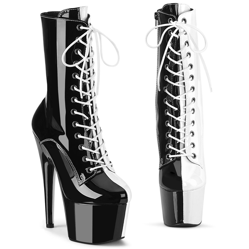 Pleaser Adore-1040TT Two Tone Lace-Up Front Ankle Boot