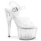 Pleaser Adore-708MMG Glittery Ankle Strap Sandal