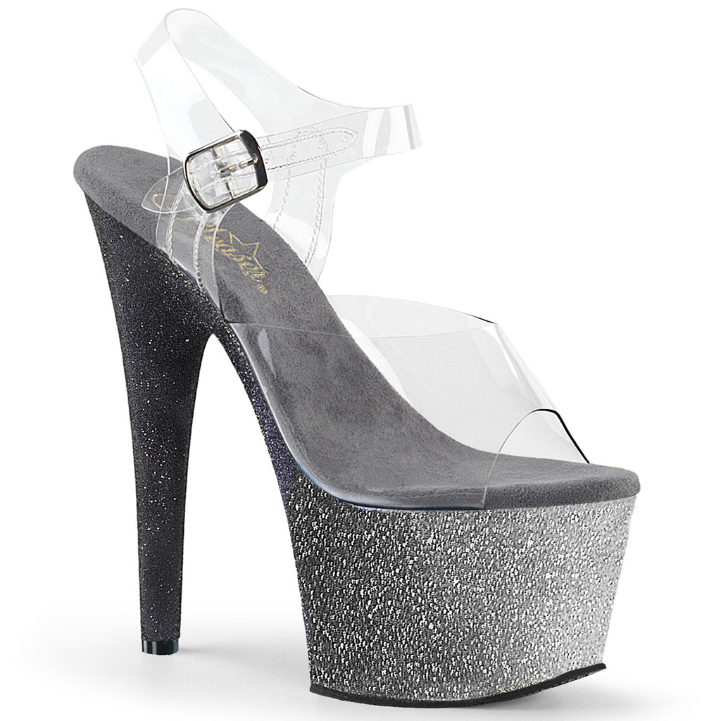 Pleaser Adore-708Ombre Glittery Ankle Strap Sandal