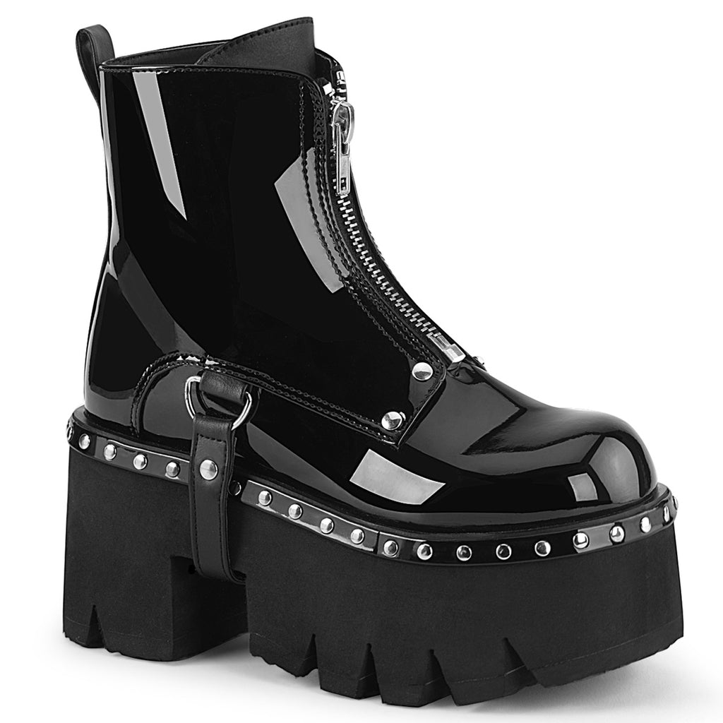 Demonia Ashes-100 Chunky Heel Ankle Boot