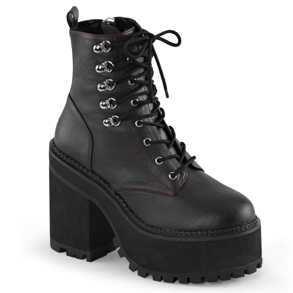 Demonia Assault-100 Double D-Ring Lace-Up Ankle Boot