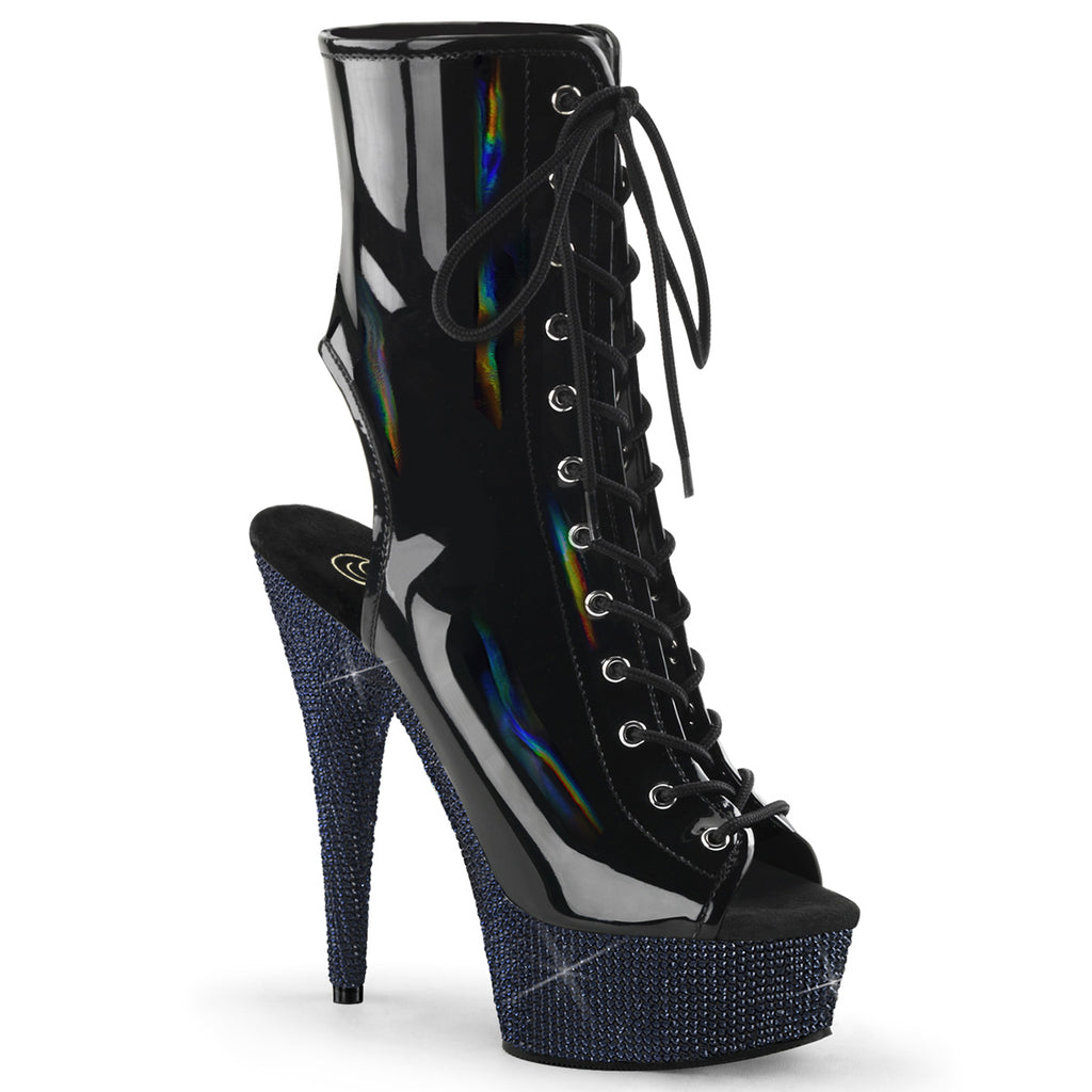 Pleaser Bejeweled-1016-6 Lace-Up Front Ankle Boot