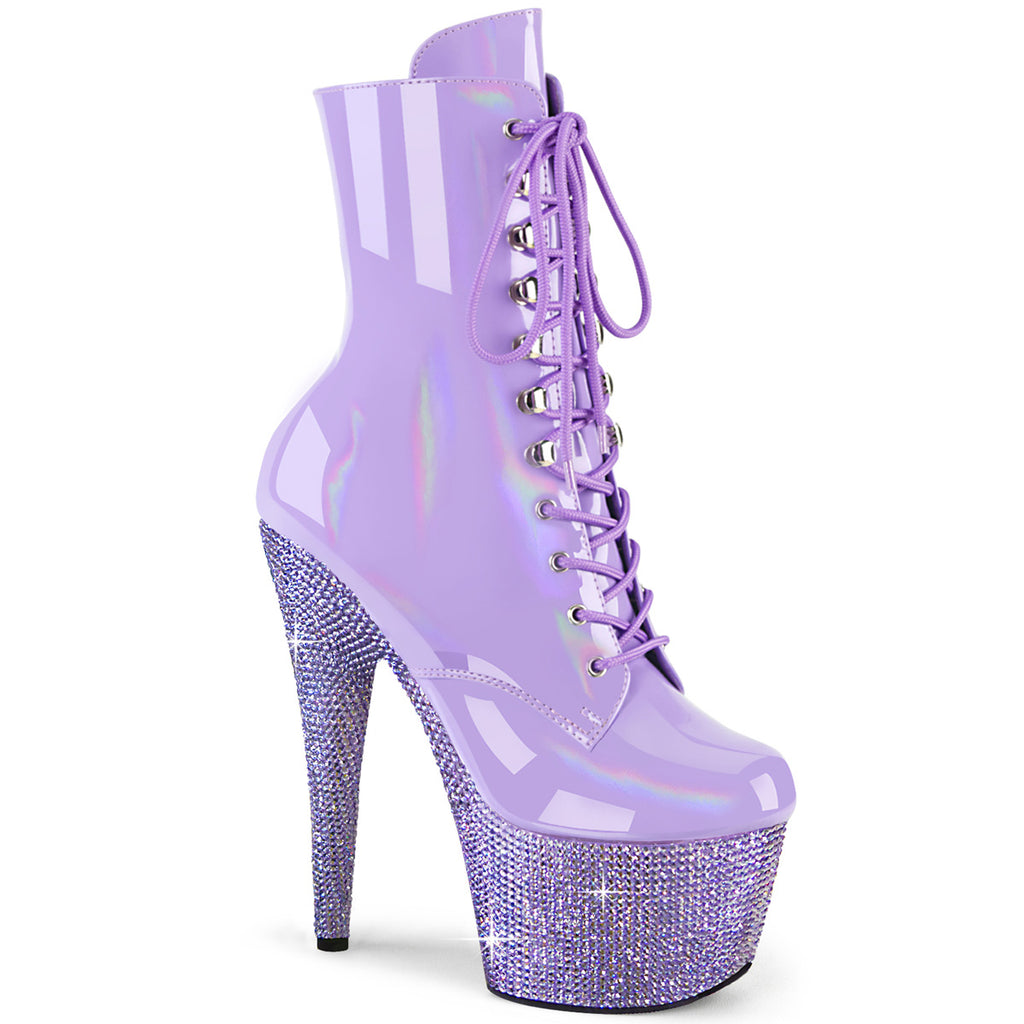 Pleaser Bejeweled-1020-7 Front Lace-Up Ankle Boot