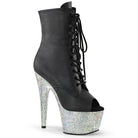 Pleaser Bejeweled-1021-7 Peep Toe Lace-Up Front Ankle Boot