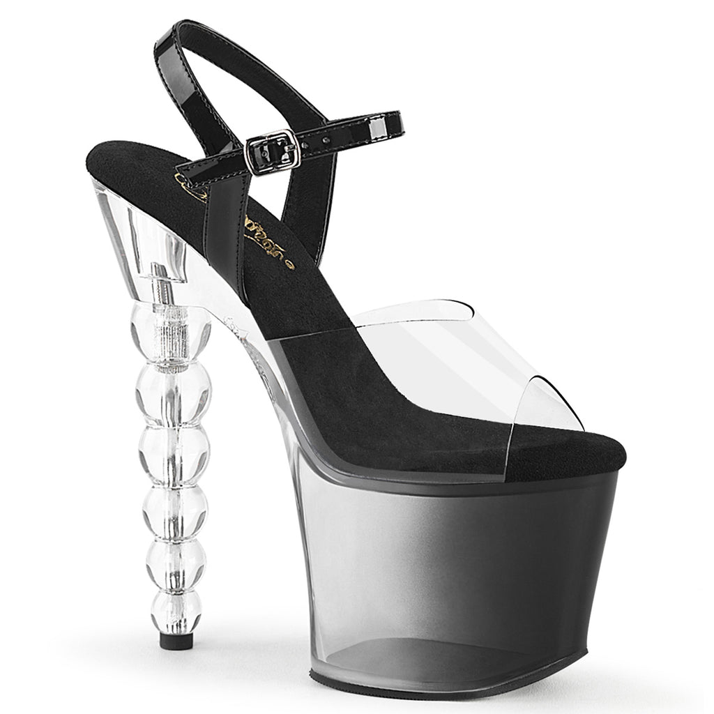 Pleaser Bliss-708-1BC Stacked Heel Ankle Strap Sandal