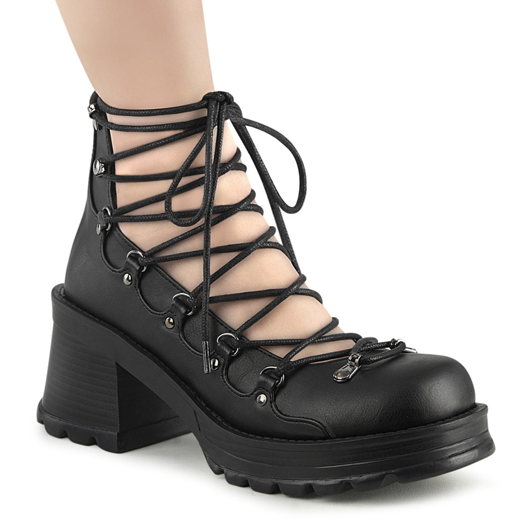 Demonia Bratty-32 D-Ring Lace-Up Ankle High Shoe
