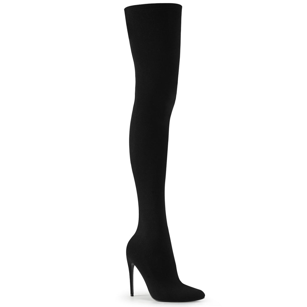 Pleaser Courtly-3005 Stretch Pull-On Thigh High Boot