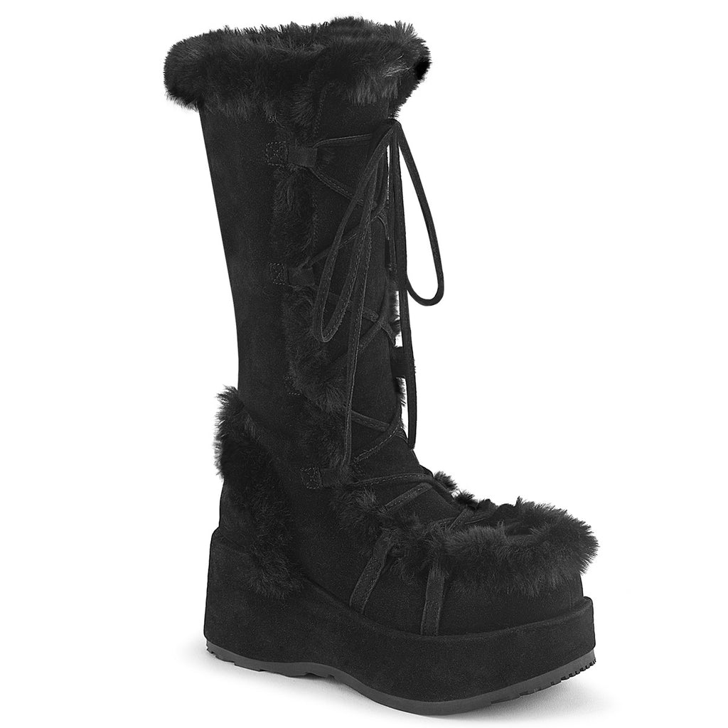 Demonia Cubby-311 Lace-Up Mid-Calf Boot W/Faux Fur